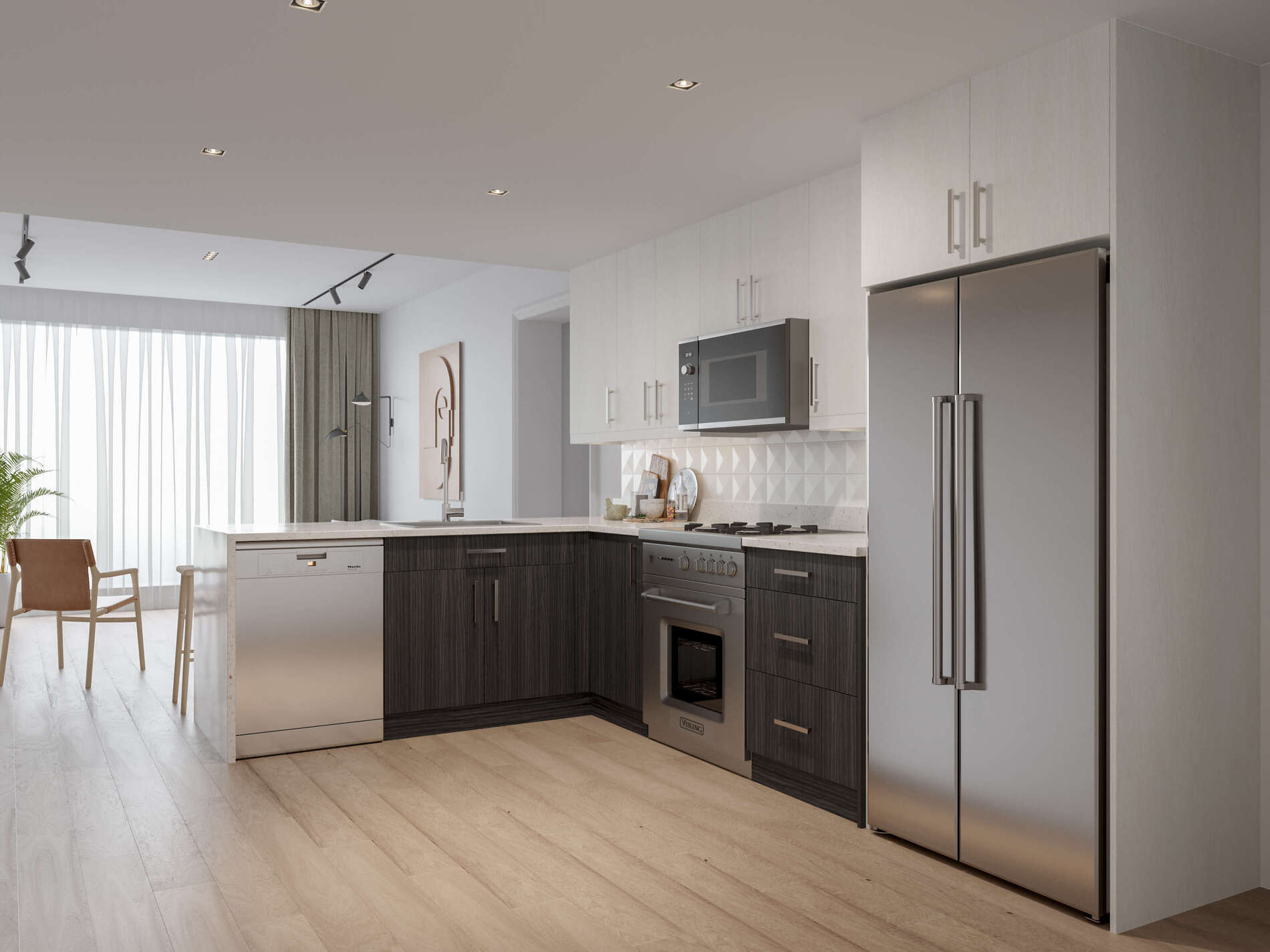 Ebony Wood Modern Series Cabinets